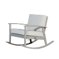 Rocking Chair Outdoor Indoor Rocking Chair Upholstered Armchair with Extra Wide and Deep Seat Cushion Leisure Reading Chair for Living Room Bedroom Patio Gray+Sand