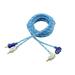 Spiral Twisted Platinum & Blue RCA Interconnect Audio Cables 3 ft.