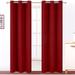 Amay Grommet Top Blackout Curtain Panel True Red 60 Inch Wide by 132 Inch Long-1Panel