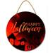 Eveokoki 11 Happy Halloween Scary Halloween Decoration Halloween Sign for Front Door Round Wooden Hanging Wreaths for Home Wall Decor Halloween Day Party Decoration Outdoor Indoor