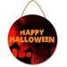 Eveokoki 12 Happy Halloween Scary Halloween Decoration Halloween Sign for Front Door Round Wooden Hanging Wreaths for Home Wall Decor Halloween Day Party Decoration Outdoor Indoor
