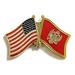 Box of 12 Montenegro & US Crossed Flag Lapel Pins Montenegro & American Double Friendship Tie & Hat Pin Badges