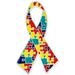 PinMart Autism Awareness Puzzle Pieces Ribbon Pin â€“ Nickel Plated Enamel Lapel Pin - Inspiring Symbols of Autism Support - Secure Clutch Back for Hats Scarves and Backpacks