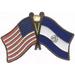 PACK of 3 El Salvador & US Crossed Double Flag Lapel Pins Salvadorian & American Friendship Pin Badge