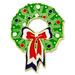 PinMart s Festive Patriotic Christmas Wreath Holiday Enamel Lapel Pin