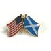 PACK of 3 Scotland Cross & US Crossed Double Flag Lapel Pins Scottish Cross & American Friendship Pin Badge