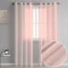 Washranp 2Pcs Window Curtain Solid Grommet Easy to Install Solid Color Semi Sheer Curtains for Home Decor 39.37*98.43in