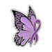 PinMart Domestic Violence Awareness Butterfly Purple Ribbon Enamel Lapel Pin - Purple Awareness Ribbon Lapel Pin for Men and Women