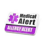 Porcelein Pin Medical Alert Purple Allergy Alert Lapel Badge â€“ NEONBLOND