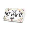 Porcelein Pin Happy Floral Border Net Maker Lapel Badge â€“ NEONBLOND