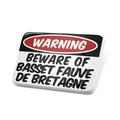 Porcelein Pin Beware of the Basset Fauve de Bretagne Dog from France Lapel Badge â€“ NEONBLOND