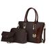 by Mia K. Shonda Tote with Cosmetic Pouch & Wristlet by Mia K Brown - 3 Piece
