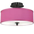 Pink Orchid Faux Silk Black 14" Wide Ceiling Light