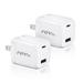 FGY 2 Pack USB-C Phone Charger 30W Wall Charger 2 Ports Foldable Fast Charger Type C Power Adapter for iPhone 14/13/12/11 Pro Pro Max XS Max XS XR X Mini (White)
