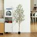 2 Pack 6 ft Artificial Olive Plants with Realistic Leaves and Natural Trunk Silk Fake Olive Tree with Plastic Nursery Pot Faux Olive Tree for Office Home Farmhouse for Indoor Outdoor Decor