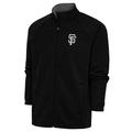 Men's Antigua Black San Francisco Giants Metallic Links Full-Zip Golf Jacket