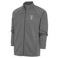 Men's Antigua Steel San Francisco Giants Metallic Links Full-Zip Golf Jacket