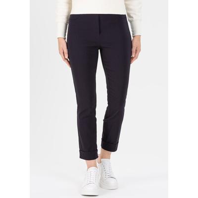 3/4-Hose STEHMANN "Igor", Damen, Gr. 46, N-Gr, blau (marine), Web, Obermaterial: 72% Viskose, 25% Polyamid, 3% Elasthan, unifarben, casual, figurbetont 3/4-Länge, Hosen, in Größen 32 bis 52, aus Viskose mit Stretch Image