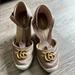 Gucci Shoes | Gucci Leather Wedge Espadrilles | Size 36 | Color: Cream/Tan | Size: 6