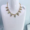 J. Crew Jewelry | J. Crew Vintage Gold Tone Crystals Floral Statement Necklace | Color: Gold/Green | Size: Os