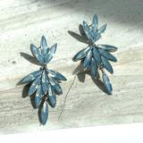 Anthropologie Jewelry | New ~ Anthropologie Blue Opal Embellished Double Drop Earrings | Color: Blue/Gray | Size: Os