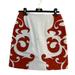 Anthropologie Skirts | Anthropologie Mini Skirt Small Size 6 Off White Rust Red Orange Lined Euc Anthro | Color: Cream/Orange | Size: S