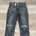 Madewell Jeans | Madewell The Petite Momjean In Pennhurst Wash: Ripped Edition | Color: Black | Size: 25p
