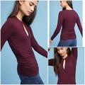 Anthropologie Tops | Anthropologie Joanie Cutout Keyhole Top Tee Nwt Wine Purple Long Sleeve Anthro | Color: Pink/Purple | Size: Various