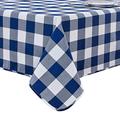 LUOLUO Rectangle Gingham Tablecloth Checkered Wipe Clean Yarn Dyed Table Cloth for Kitchen Dining Outdoor Picnic Easter (Navy, 140 x 180cm)
