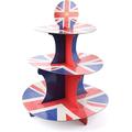 Union Jack Cake Stand - Pack of 10-3-Tier Cake Stand with Union Jack Flag Design - Perfect for Jubilee King's Coronation Street Parties and Events