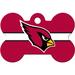 Arizona Cardinals NFL Bone Personalized Engraved Pet ID Tag, Large, Black