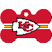 Kansas City Chiefs NFL Bone Personalized Engraved Pet ID Tag, Large, Red