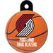 Portland Trail Blazers NBA Circle Personalized Engraved Pet ID Tag, Large, Black