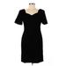 Jessica Howard Casual Dress - Sheath: Black Solid Dresses - Women's Size 4 Petite