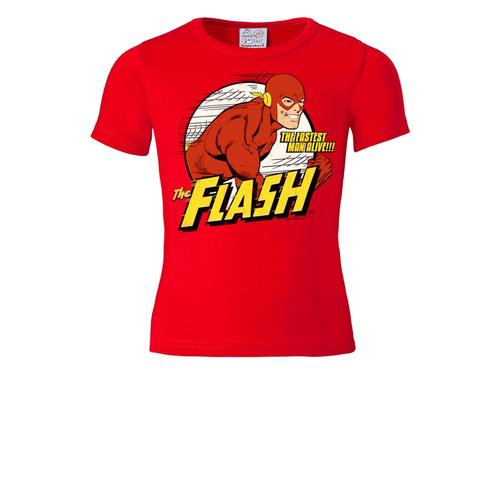 „T-Shirt LOGOSHIRT „“The Fastest Man Alive““ Gr. 170, braun Mädchen Shirts T-Shirts mit coolem Superhelden-Print“