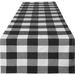 Gracie Oaks Zulay Home Table Runner - Thick Poly Cotton Buffalo Plaid Table Runners Cotton Blend in White/Black | 72 W x 14 D in | Wayfair