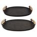 Longshore Tides Arsal Metal Tray - Set of 2 Metal in Black/Brown | 3 H x 22 W x 15 D in | Wayfair 14F04664BD184974B1451B7BD7FBD464