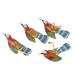 The Holiday Aisle® Avian Blessing 4 Piece Hanging Figurine Ornament Set Wood in Blue/Brown/Green | 1.6 H x 1.6 W x 3.9 D in | Wayfair