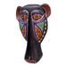 Bungalow Rose Handmade African Dog African Wood Mask in Black/Blue/Brown | 10.25 H x 7 W x 2 D in | Wayfair 983D05F139E440D19139AA533F08797E