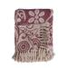 Bungalow Rose Soft Reclaimed Cotton Throw Blanket w/ Paisley Pattern & Tassels Cotton blend in Gray/Red | 60 H x 50 W in | Wayfair