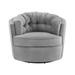 Barrel Chair - Rosdorf Park Gebhard 34 inches Wide Velvet Swivel Barrel Chair Velvet in Gray | 30 H x 34 W x 33 D in | Wayfair