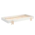 Lit enfant en bois avec pieds flèche 90x200 blanc