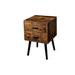 Mid Century Nightstand with 2 Storage Drawer, Industrial Side End Table, Rustic Bedside Table for Bedroom, Living Room