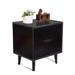 Mid Century Modern Grooved Handle Wood Nightstand Side Table Bedroom Storage Drawer and Shelf Bedside End Table, 2 Drawer(Black)