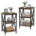 End Tables Set of 2 with Storage, 12" D x 16" W x 24" H, 3-Tier Side Table Set of 2 End Tables Living Room Set of 2 Farmhouse
