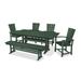 POLYWOOD Quattro 6-Piece Farmhouse Dining Set with Bench