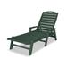 POLYWOOD Nautical Outdoor Chaise Lounge with Arms, Stackable