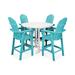 Vineyard Adirondack Chair 5-Piece Nautical Trestle Outdoor Bar Set with Table