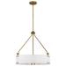 Nuvo Lighting 67691 - 4 Lamp Natural Brass White Linen Fabric Indoor Pendant Light Fixture (HALTER 4LT PENDANT BRS (60-7691))