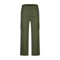 JWZUY Women High Waisted Plus Size Cargo Pants Wide Leg Casual Pants 4 Pockets Combat Military Trousers 1-Army Green X-Large